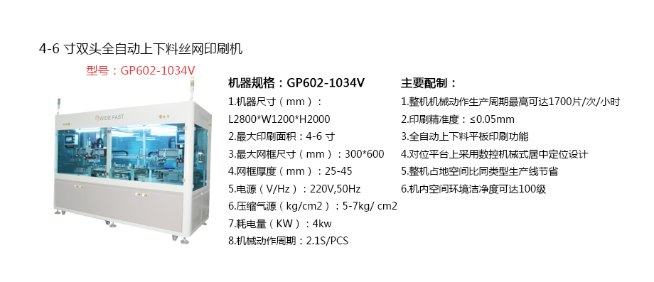 4-6寸双头全自动上下料丝网印刷机